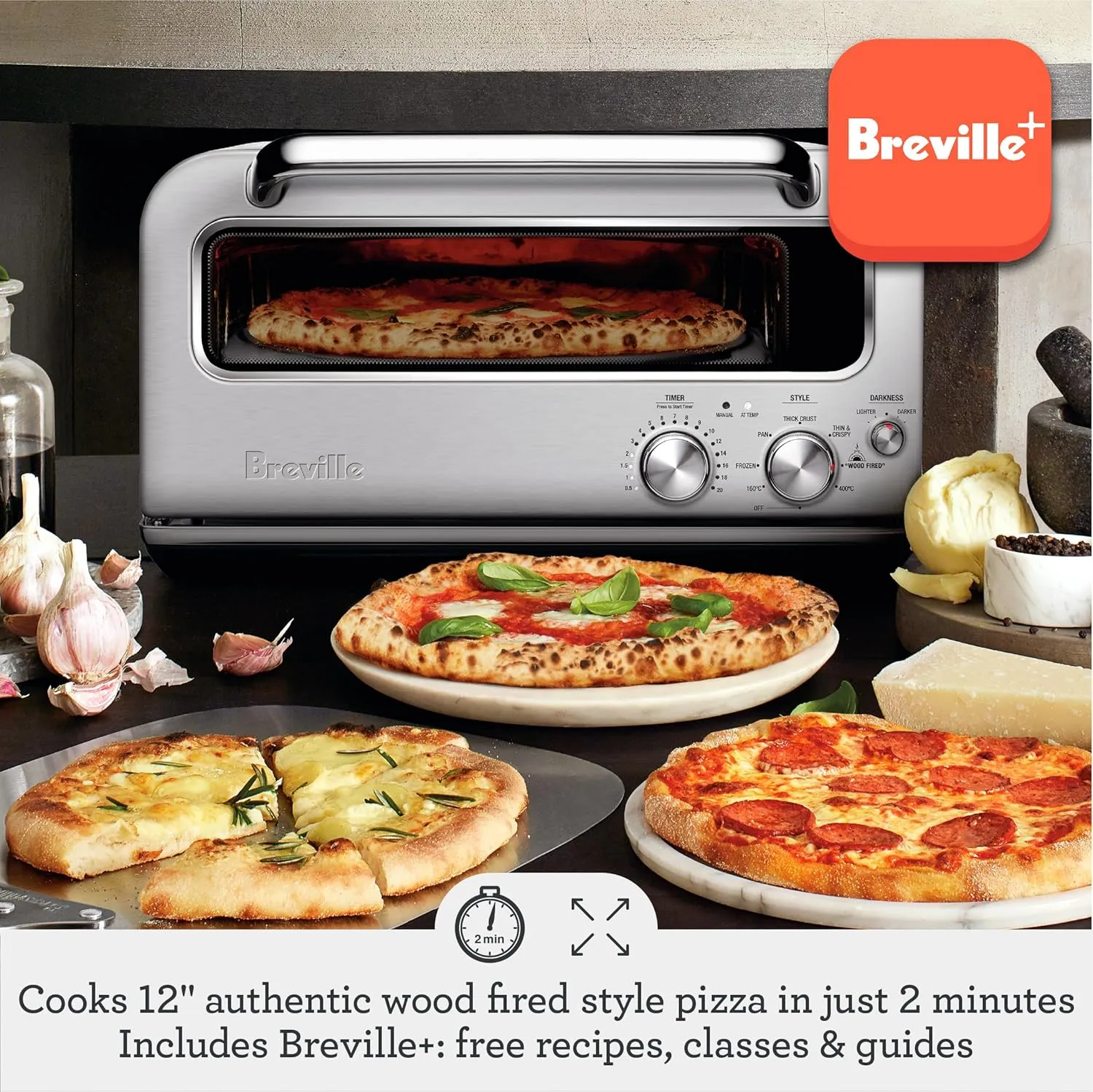 Breville Smart Oven Pizzaiolo BPZ820BTR, Black Truffle