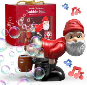 Bubble Blowing Santa,Automatic Bubble Blower Toy with Music & Flashing Lights,Funny Santa Bubble Maker for Indoor & Outdoor Fun for Kids (Santa Claus)