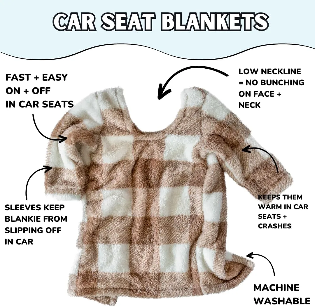 Buckle Me Baby Car Seat Blanket - Wearable Car Seat Blankets for Babies - Carseat Blanket Made from Cozy Warm Sherpa for Winter and Fall - Cover, Poncho, Jacket Alternative for Kids and Babies