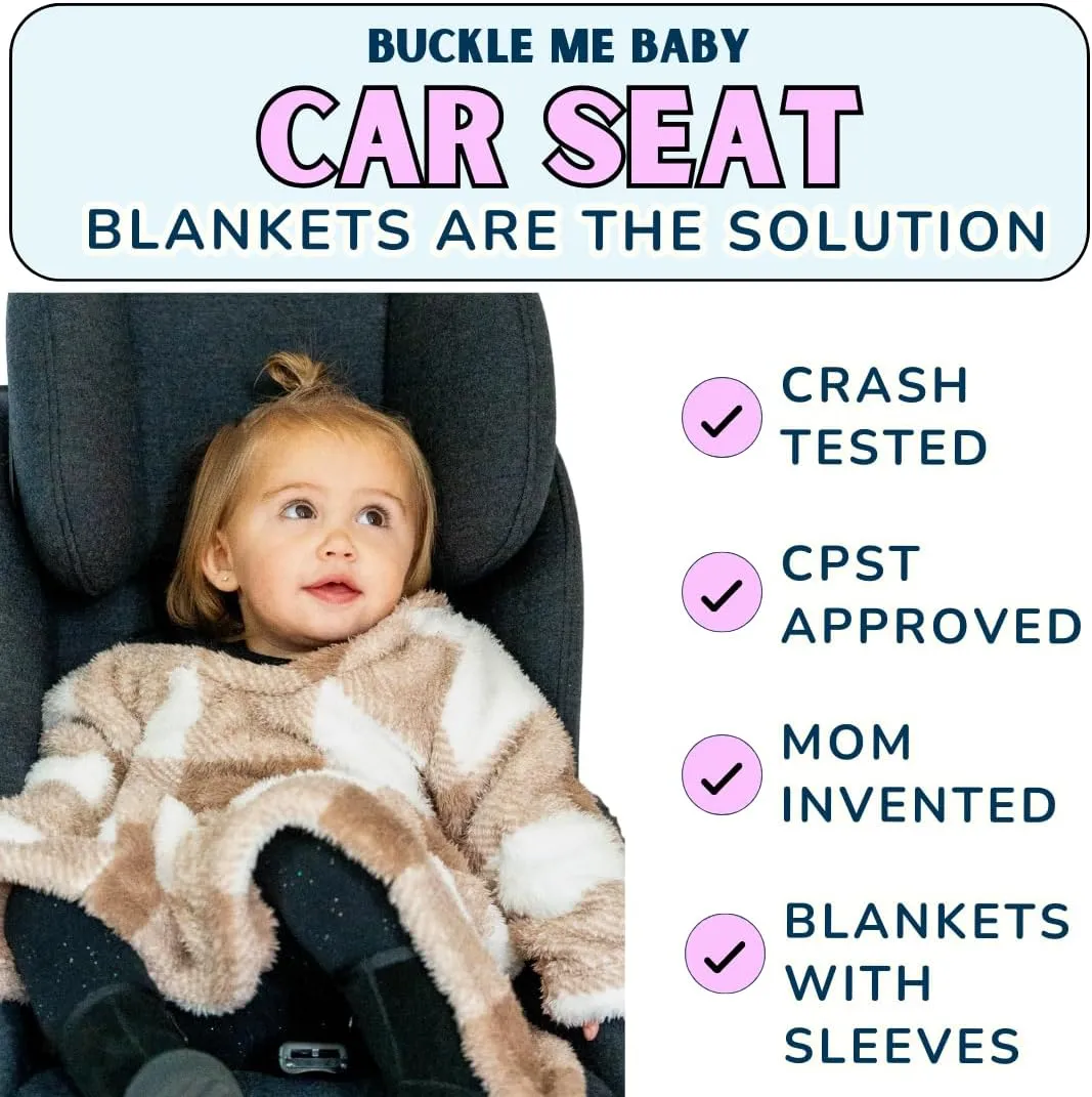 Buckle Me Baby Car Seat Blanket - Wearable Car Seat Blankets for Babies - Carseat Blanket Made from Cozy Warm Sherpa for Winter and Fall - Cover, Poncho, Jacket Alternative for Kids and Babies