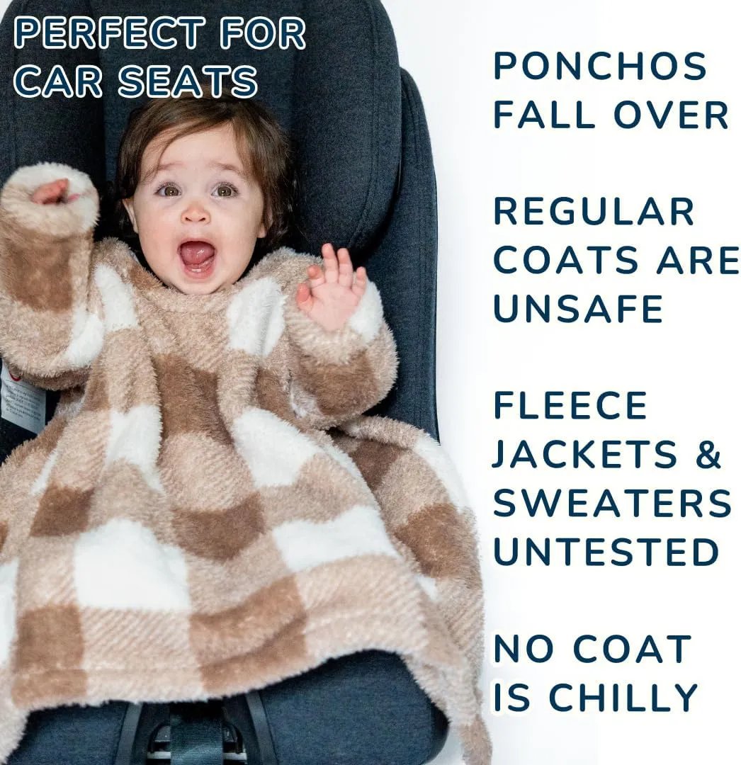 Buckle Me Baby Car Seat Blanket - Wearable Car Seat Blankets for Babies - Carseat Blanket Made from Cozy Warm Sherpa for Winter and Fall - Cover, Poncho, Jacket Alternative for Kids and Babies