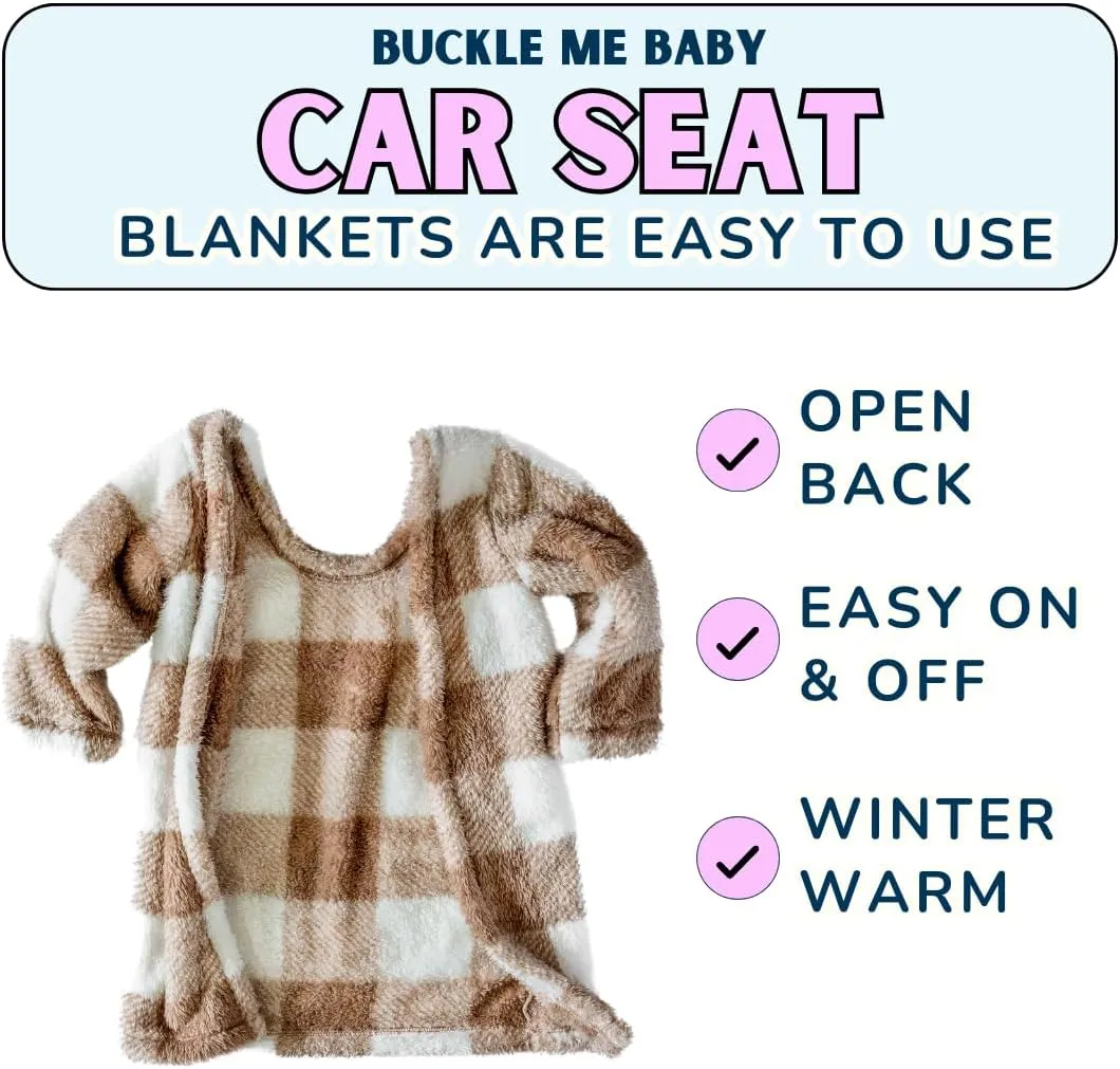 Buckle Me Baby Car Seat Blanket - Wearable Car Seat Blankets for Babies - Carseat Blanket Made from Cozy Warm Sherpa for Winter and Fall - Cover, Poncho, Jacket Alternative for Kids and Babies