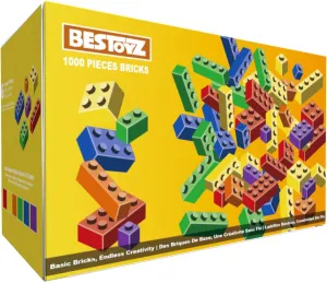 Building Bricks 1000 Pieces in Rainbow Colors, Classic Generic Building Blocks Toy for Boys & Girls, Educational Building Toys for Classroom, School, Toys for Kids Aged 4 