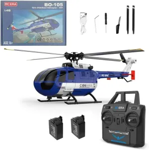 C186MAX Gunship Flybarless RC Helicopter for Adults, 2.4G 4CH Remote Control Helicopter with Gyro Stabilization & Optical Flow