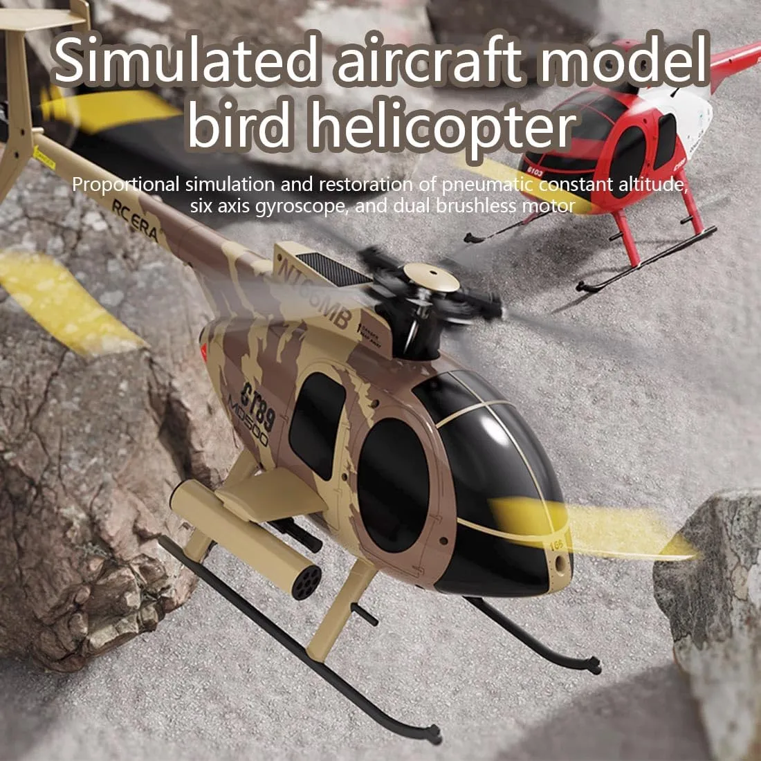 C189 1/28 MD500 RC Helicopter, 2.4GHz 4CH Flybarless Scale Model with Single Blade, One-Key Takeoff/Landing, Single-Rotor, RTF Gift for Adults (Black/1 Battery)