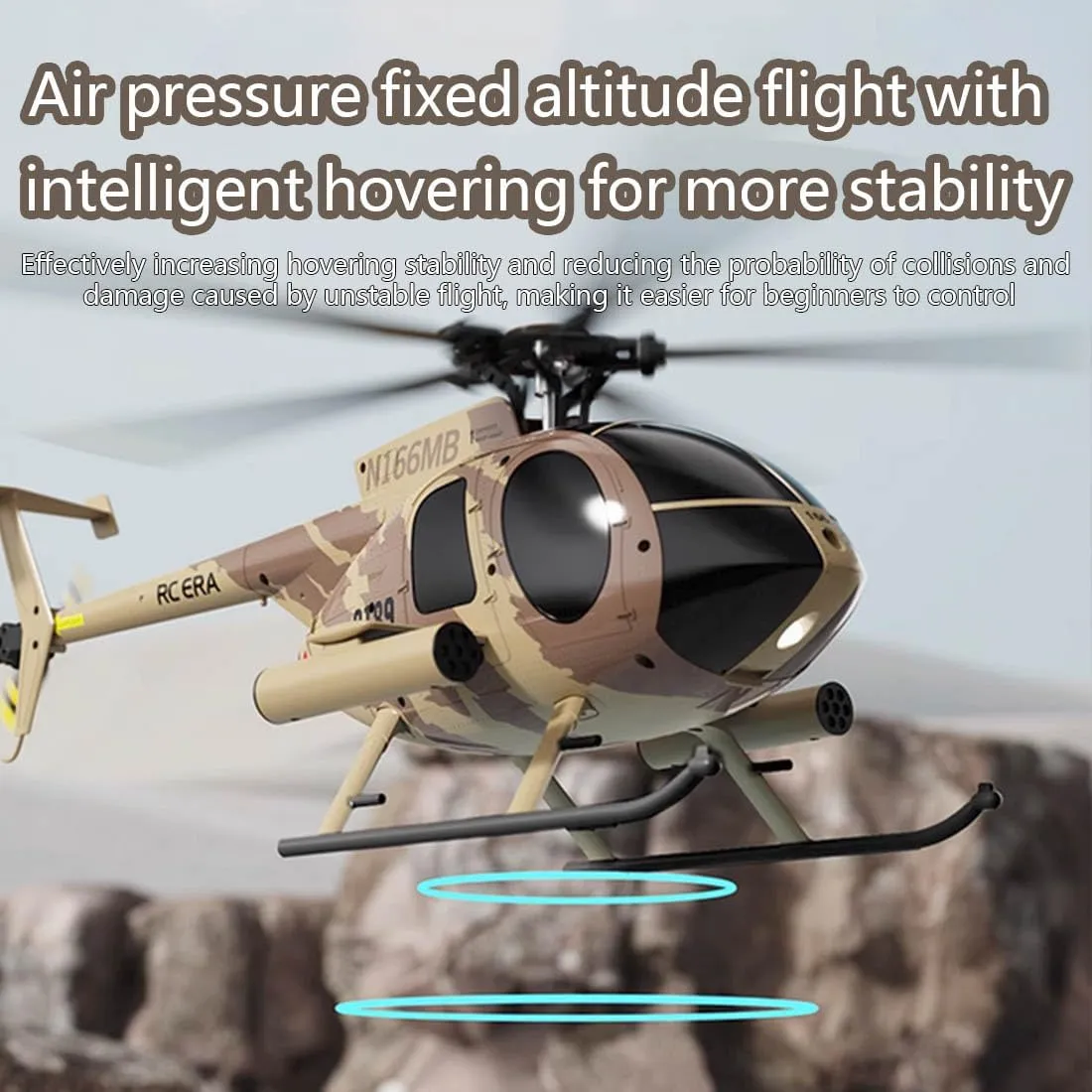 C189 1/28 MD500 RC Helicopter, 2.4GHz 4CH Flybarless Scale Model with Single Blade, One-Key Takeoff/Landing, Single-Rotor, RTF Gift for Adults (Black/1 Battery)