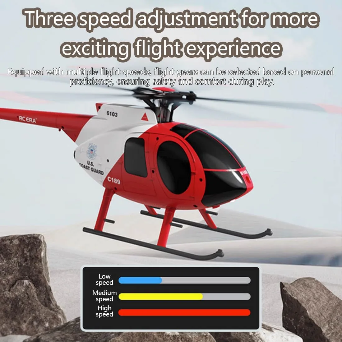 C189 1/28 MD500 RC Helicopter, 2.4GHz 4CH Flybarless Scale Model with Single Blade, One-Key Takeoff/Landing, Single-Rotor, RTF Gift for Adults (Black/1 Battery)