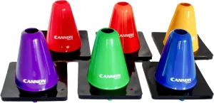 Cannon Sports 6 Pack Agility Cones - 6 inch Colorful Cones with Rubber Weighted Base - Perfect for Soccer, Hockey, Basketball Practice Drills