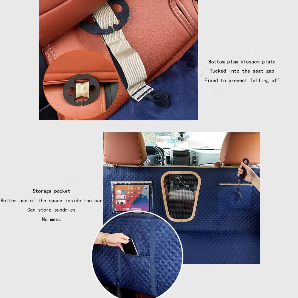 Car Pet Seat Cover for Nissan Micra K13 Visia First/Acenta/Tekna 2010-2017 Durable Dog Travel Hammock Scratchproof Back Seat Pet Cover Easy Clean Dog Seat Mat,Blue