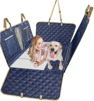 Car Pet Seat Cover for Nissan Micra K13 Visia First/Acenta/Tekna 2010-2017 Durable Dog Travel Hammock Scratchproof Back Seat Pet Cover Easy Clean Dog Seat Mat,Blue