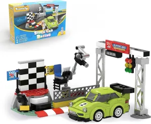 Car Racing Building Set - Sports Car for Track Sprint Scene, Race Car Building Blocks with Green Model Car, Racing Driver & Trophy, Vehicles Toy Playset for Adults, 358 PCS
