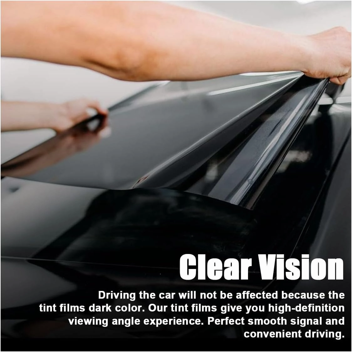 Car Window Tint Film for Auto Sun Shade Roll Width 30"×Length 20Ft Universal Dark Vinyl Protection Film with 15% VLT, Privacy Sunlight Heat UV Block Protection & Scratch Resistant (15% Vlt/30×20ft)