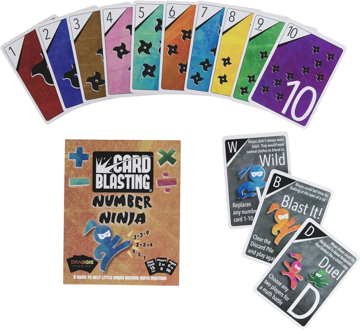 Card Blasting Number Ninja Math Games for Kids 6-8 | Learning & Education Toys | Multiplication Game | Smart Game | Learning Game |Math Games for Kids 8-12