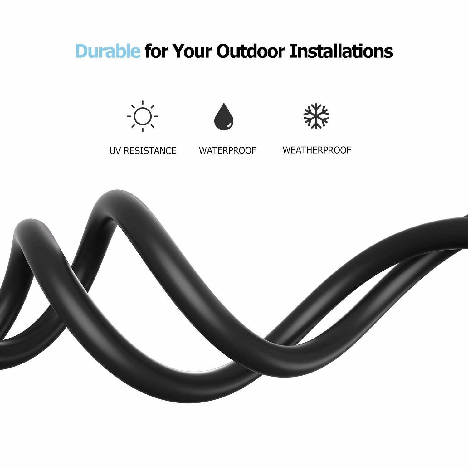Cat6 Shielded Outdoor Cable, 1000ft, FTP (Overall Foil Shield), 23AWG Solid Bare Copper, UV Resistant, Weatherproof, 550MHz, ETL Listed &CMX Rated,Bulk Ethernet Cable, Black