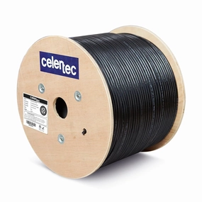 Cat6 Shielded Outdoor Cable, 1000ft, FTP (Overall Foil Shield), 23AWG Solid Bare Copper, UV Resistant, Weatherproof, 550MHz, ETL Listed &CMX Rated,Bulk Ethernet Cable, Black
