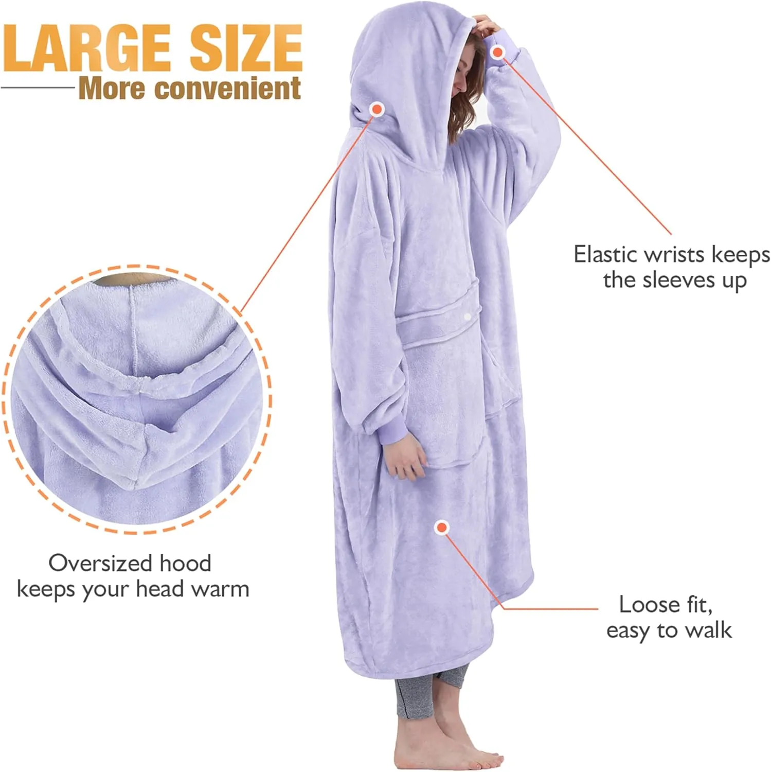 Catalonia Full Body Oversized Blanket Hoodie Sweatshirt, Extra Long Wearable Fleece Pullover, Gift for Adult Men Women Wife Girlfriend