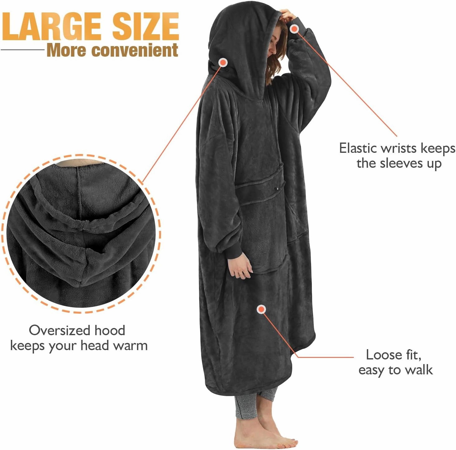Catalonia Full Body Oversized Blanket Hoodie Sweatshirt, Extra Long Wearable Fleece Pullover, Gift for Adult Men Women Wife Girlfriend