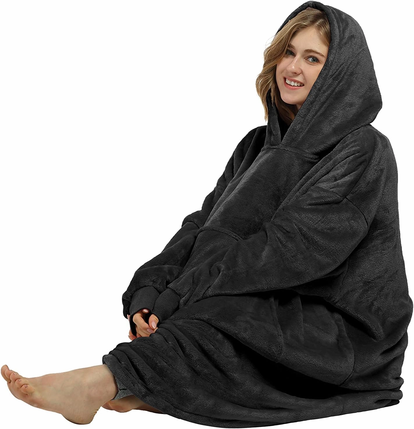 Catalonia Full Body Oversized Blanket Hoodie Sweatshirt, Extra Long Wearable Fleece Pullover, Gift for Adult Men Women Wife Girlfriend