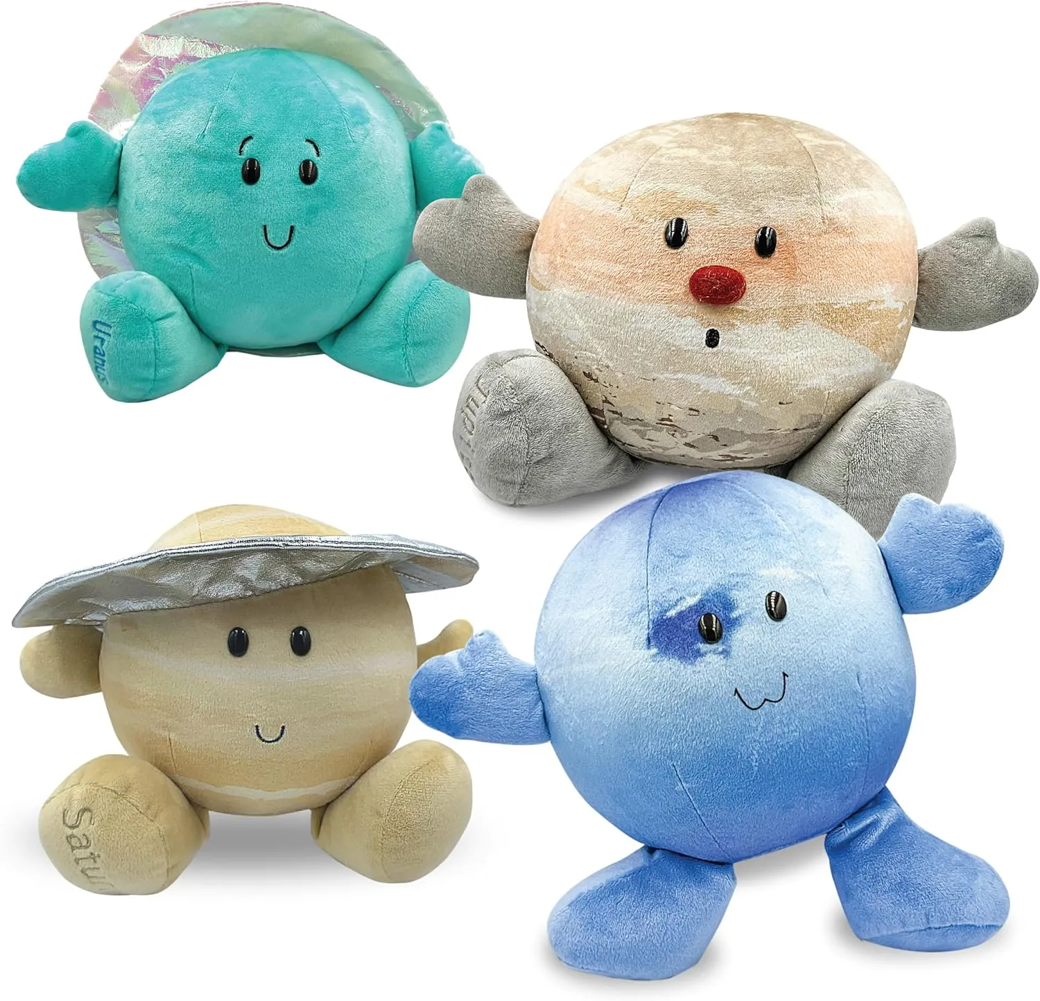 Celestial Buddies Gas & Ice Giants 4 Piece Bundle Jupiter Saturn Uranus Neptune Science Astronomy Space Solar System Educational Plush Planet Toys