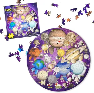Celestial Buddies So Many Moons! 500 Piece Jigsaw Astronomy Space Puzzle and Poster for Ages 8  | Educational 23 Moon Poster for Science STEM Learing
