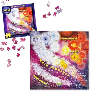 Celestial Buddies So Many Stars! 500 Piece Jigsaw Astronomy Space Puzzle and Poster for Ages 8  | Educational Star Poster for Science STEM Learning (So Many Stars!)