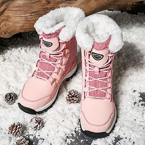 CERYTHRINA Women's Waterproof Snow Boots Winter Mid Calf Booties Warm Fur Lining Winter Shoes
