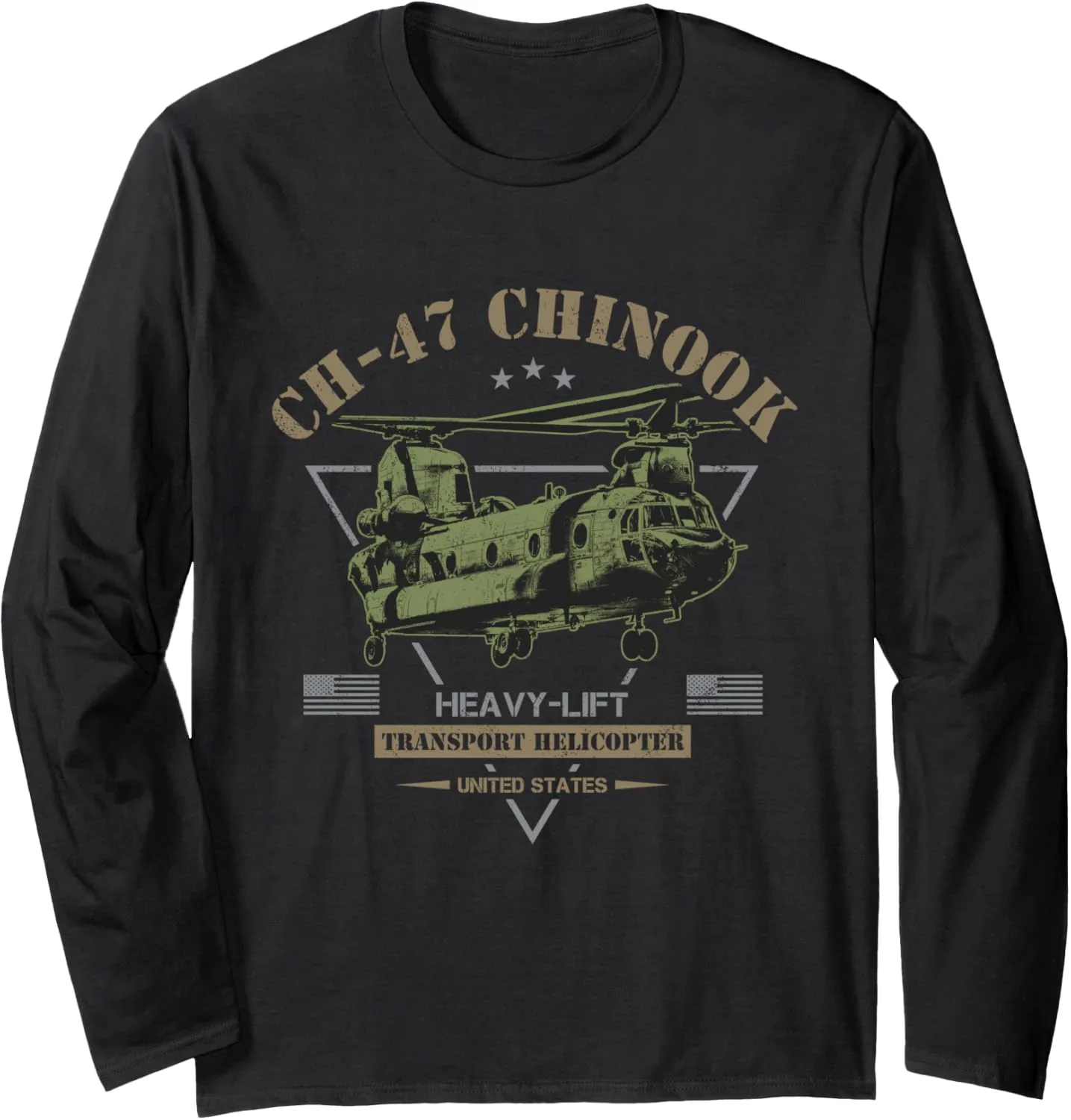 CH-47 Chinook Helicopter Long Sleeve T-Shirt