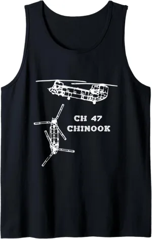 CH-47 Chinook Transport Helicopter US Army Aviation Tank Top