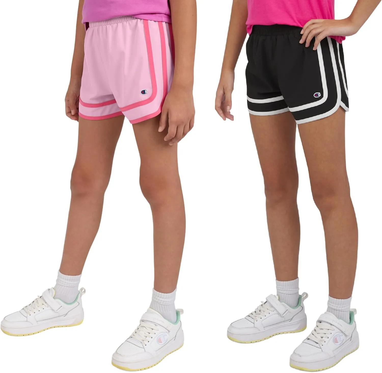 Champion Girls Heritage Foldover Mesh Running Basketball Short 2.75 Inch Inseam