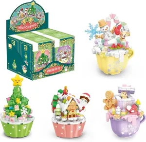 Christmas Building Blocks Sets,4 in 1 Festival Bricks Toys for Kids,Cute Xmas Gifts & Home Decor