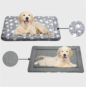 CICINY Pet Cushion - Dog & Cats Bed Mat - Soft & Comfortable Bed Crate Pads with Dual - Sided Design for All Seasons - Durable, Machine Washable Dog Mat for Crate, Travel, Kennel and Home Use (Gray)