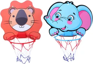 Ciieeo 2 Sets Cartoon Wall Basketball Frame Hanging Shooting Basket for Indoor Lightweight Easy to Install Basketball Plaything for Great Parent Activity