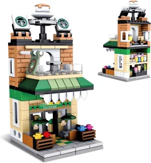 City Coffee Shop Street View Building Sets, Mini Cute Cafe House Building Blocks Toys Home Decor, Architecture Model Kit Ideas Gift for Adults,Boys Girls 8-14 Years (236 Pieces)