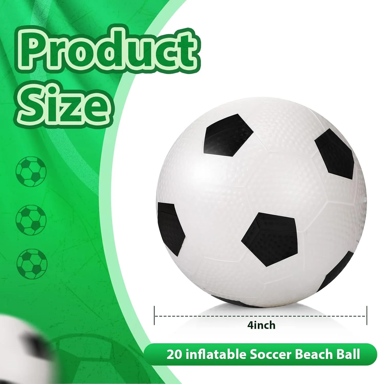 Civaner 20 Pcs Mini Soccer Basketball for Kids 4 Inch Inflatable Rubber Small Basketballs Gifts Toddlers Bouncy Toys Balls for Sports Beach Pool Theme Party Favor(Soccer Style)