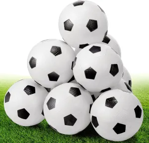 Civaner 20 Pcs Mini Soccer Basketball for Kids 4 Inch Inflatable Rubber Small Basketballs Gifts Toddlers Bouncy Toys Balls for Sports Beach Pool Theme Party Favor(Soccer Style)