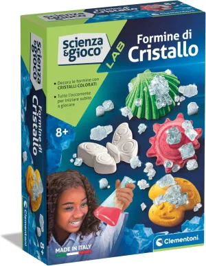 Clementoni Lab-Formine Set, Laboratorio Cristalli, Experiments Science, Geology, Mineralogy, Scientific Game 8 Years, in Italian, Made in Italy, Multicoloured, 19231