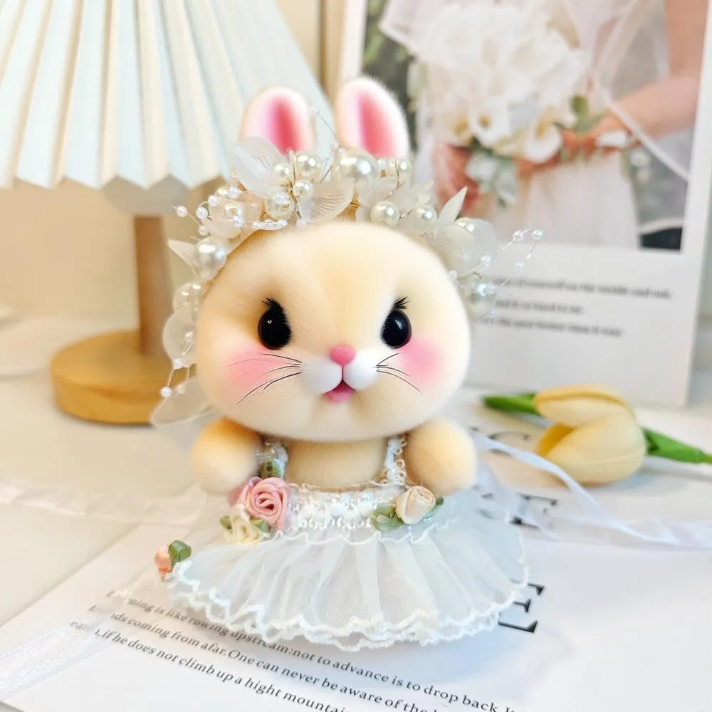 Clothes Set for 6-7in Popular Blind Box Monsters, Flower Fairy Skirt & Pearl Headdress Doll Accessories Suit, Cute and Personalized LBB Doll Dress-Up Set (White Fairy Skirt)