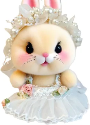 Clothes Set for 6-7in Popular Blind Box Monsters, Flower Fairy Skirt & Pearl Headdress Doll Accessories Suit, Cute and Personalized LBB Doll Dress-Up Set (White Fairy Skirt)