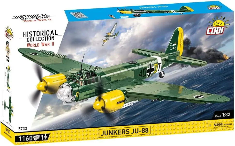 COBI Historical Collection World War II Junkers JU-88 Plane, 1180 pcs