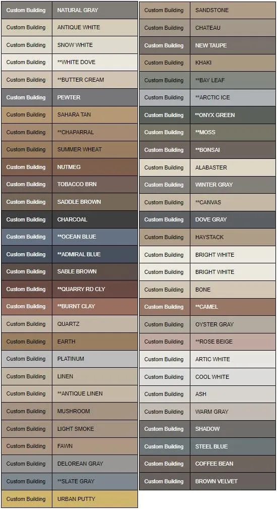 Colorfast Siliconized-Acrylic Caulking - Non-Sanded Custom Building Colors - 10.3 fl oz (Haystack #380)