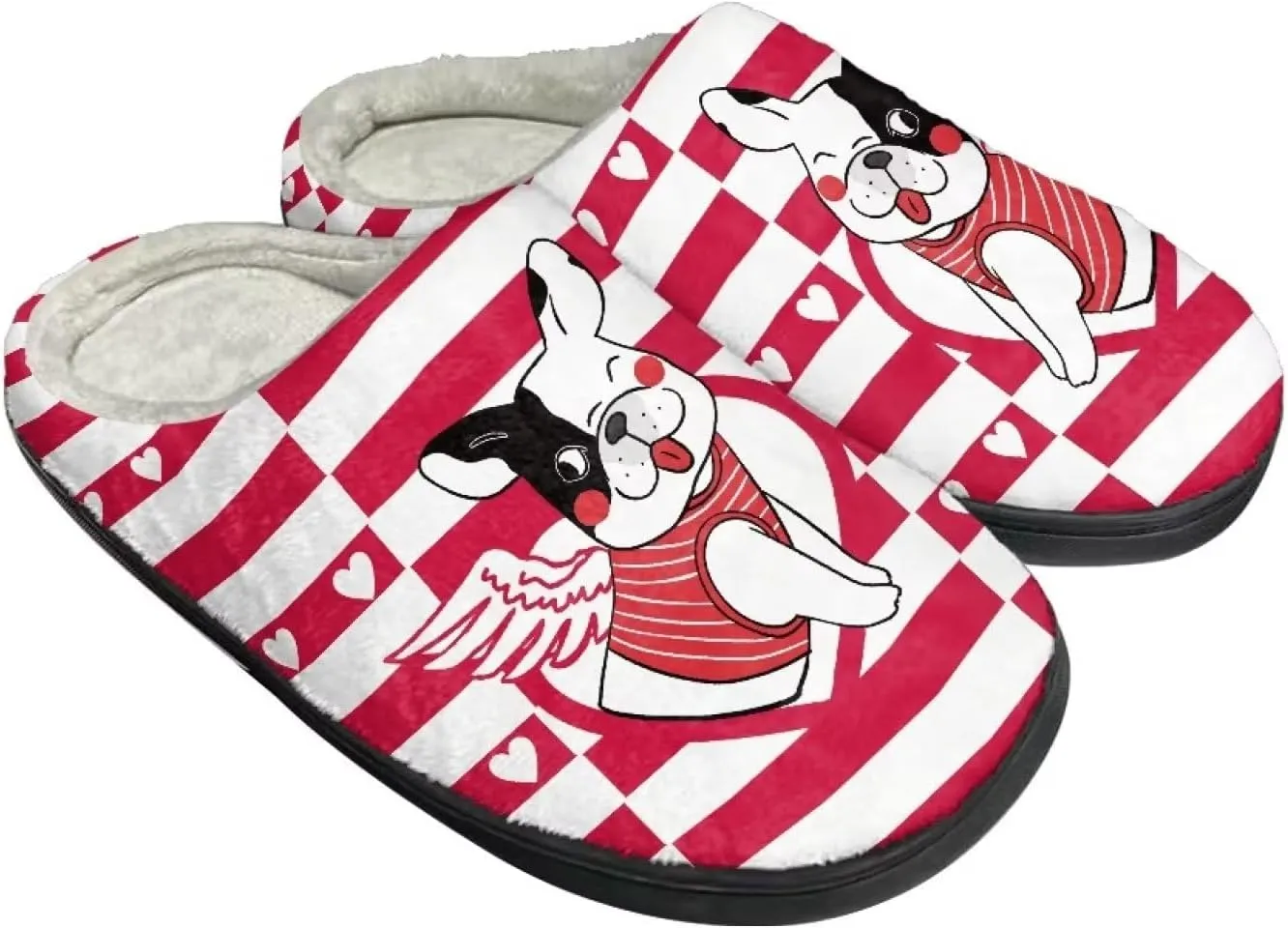 Comfortable Plush Slippers Full Toe Slip-On House Shoes Fuzzy Bedroom Slippers for Women Men Indoor Outdoor