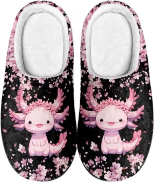 Comfortable Plush Slippers Full Toe Slip-On House Shoes Fuzzy Bedroom Slippers for Women Men Indoor Outdoor