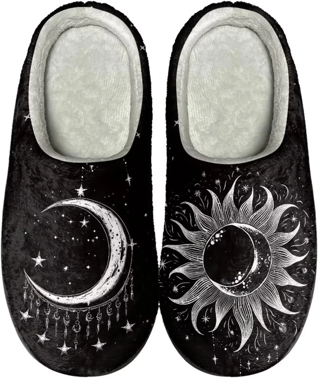 Comfortable Plush Slippers Full Toe Slip-On House Shoes Fuzzy Bedroom Slippers for Women Men Indoor Outdoor