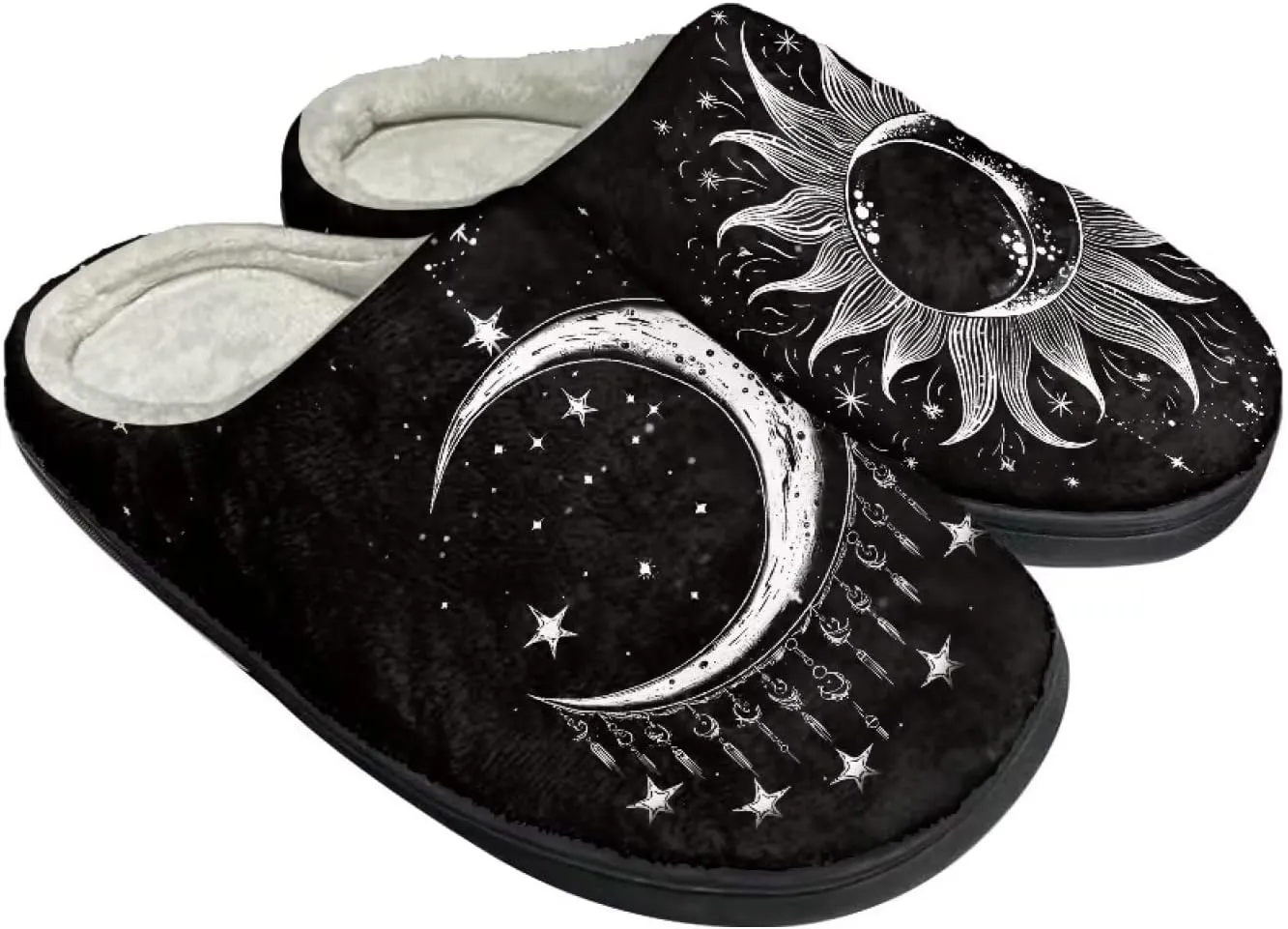 Comfortable Plush Slippers Full Toe Slip-On House Shoes Fuzzy Bedroom Slippers for Women Men Indoor Outdoor