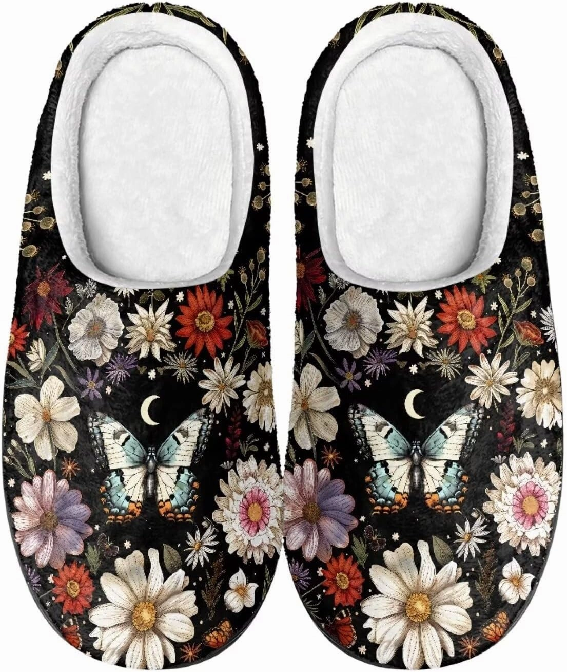 Comfortable Plush Slippers Full Toe Slip-On House Shoes Fuzzy Bedroom Slippers for Women Men Indoor Outdoor