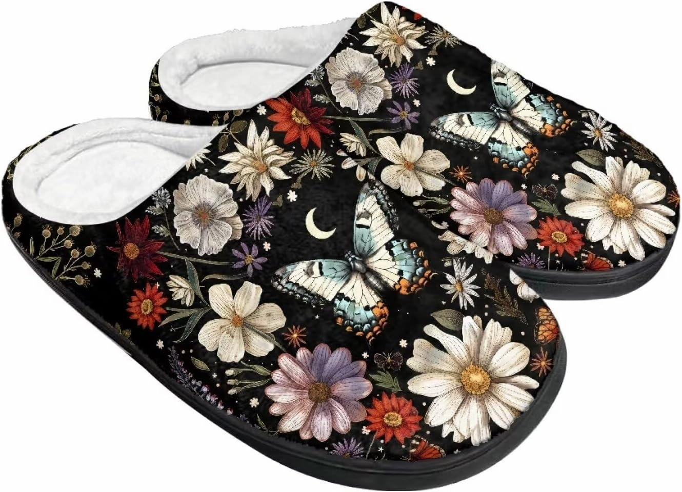 Comfortable Plush Slippers Full Toe Slip-On House Shoes Fuzzy Bedroom Slippers for Women Men Indoor Outdoor