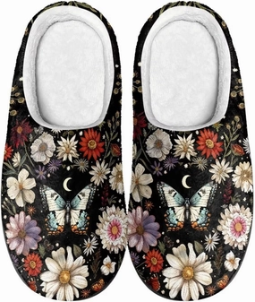 Comfortable Plush Slippers Full Toe Slip-On House Shoes Fuzzy Bedroom Slippers for Women Men Indoor Outdoor