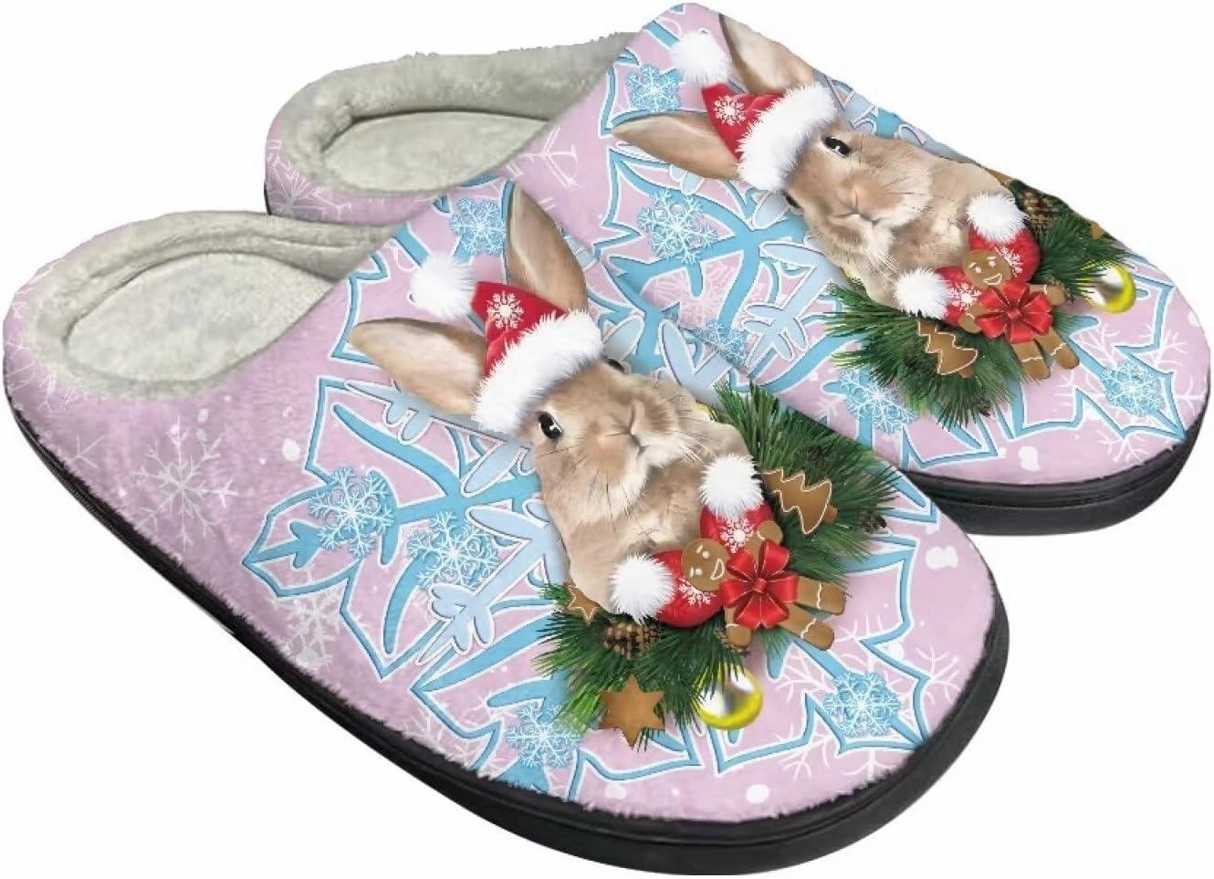 Comfortable Plush Slippers Full Toe Slip-On House Shoes Fuzzy Bedroom Slippers for Women Men Indoor Outdoor