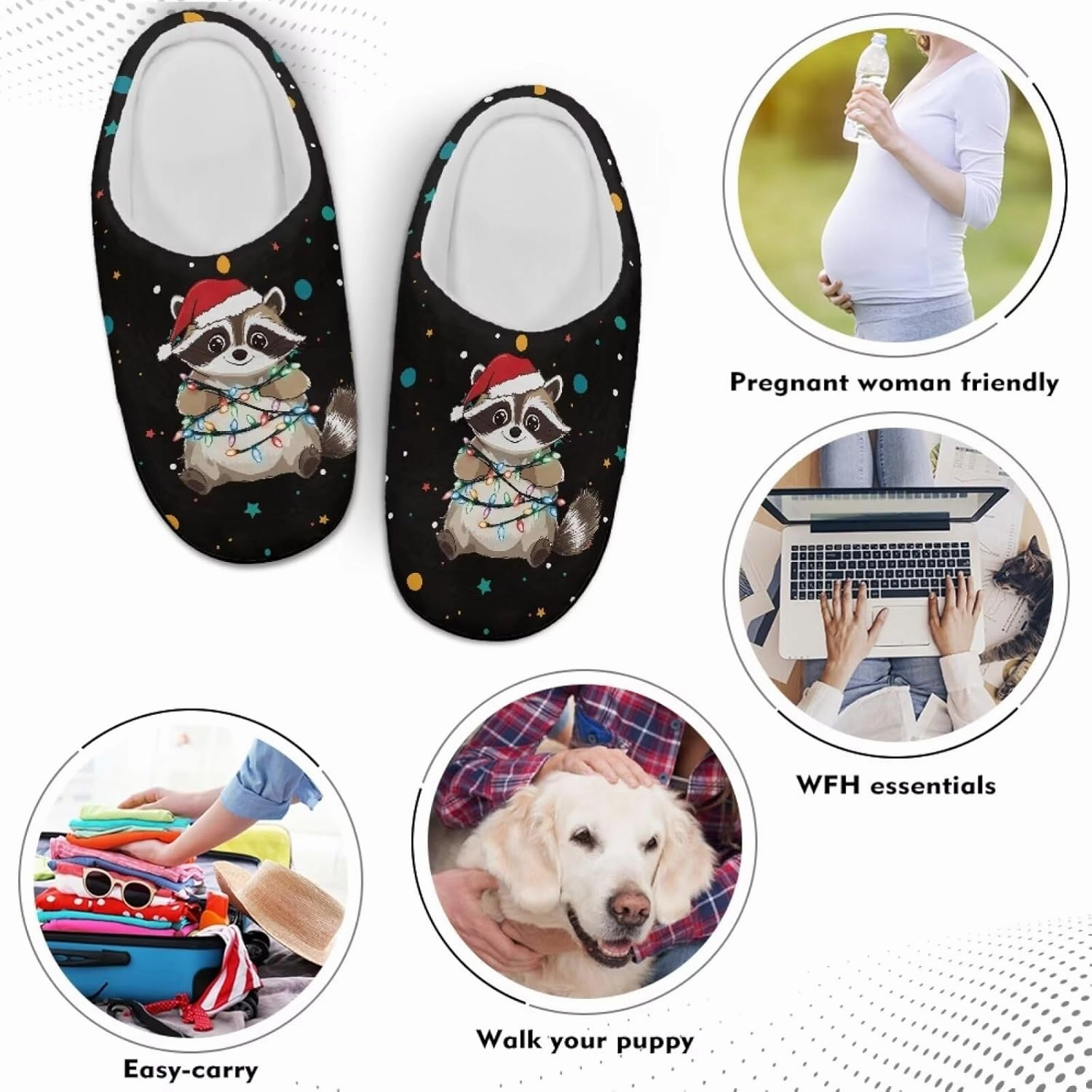 Comfortable Plush Slippers Full Toe Slip-On House Shoes Fuzzy Bedroom Slippers for Women Men Indoor Outdoor