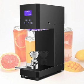 Commercial Cup Sealer Machine, 370W Electric Benchtop Can Seamer, 2.2in Diameter Cans Semi-Auto Cup Sealer Machine with HD Smart Display (Black)